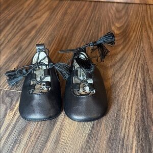 Rising Star Black Baby Shoes with Tassels